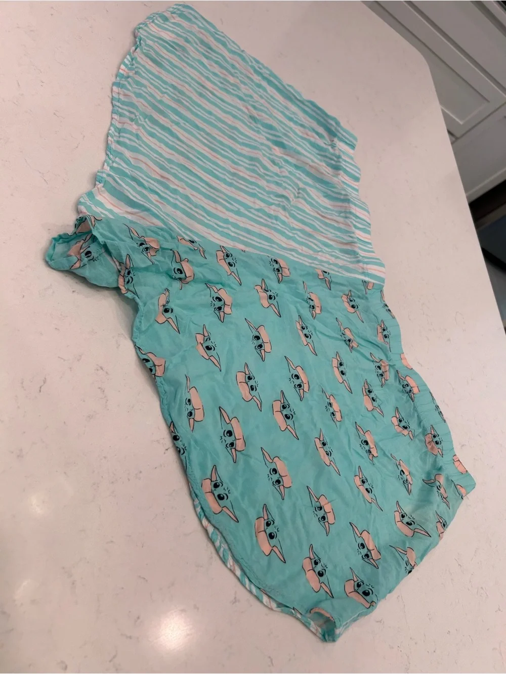 Turquoise Striped & Printed Sleep Shorts - Picture 2 of 10